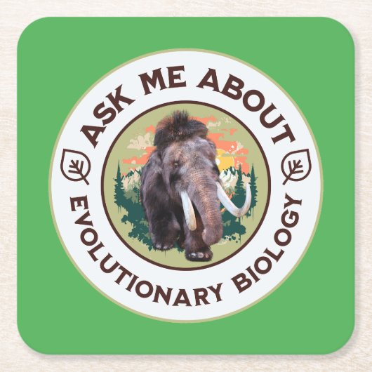 進化生物学頼学についてWoolly Mammoth スクエアペーパーコースター (正面)