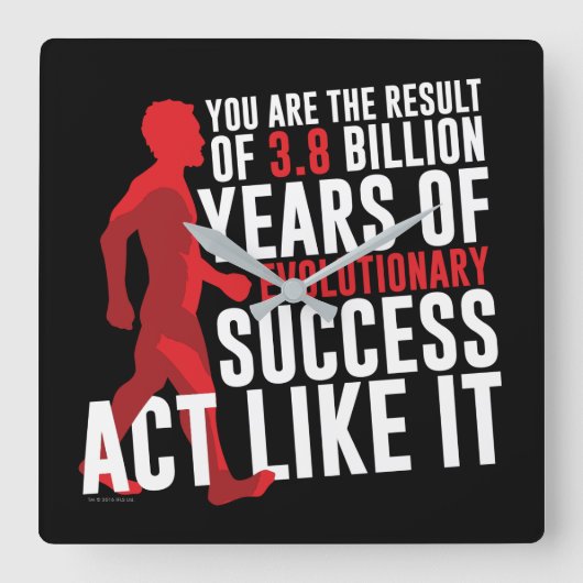 進化的成功 スクエア壁時計 (正面)