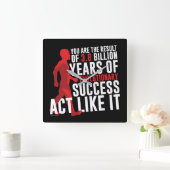 進化的成功 スクエア壁時計 (ホーム)