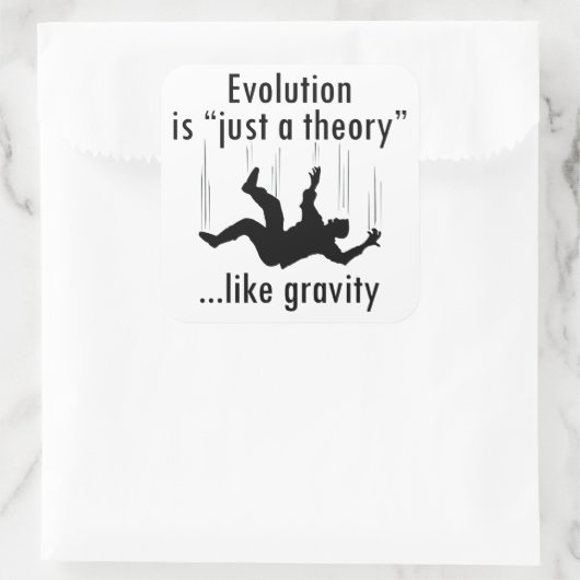進化論は単なる理論のスティッカーだ スクエアシール (バッグ)