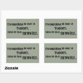 進化論は理論に過ぎない。重力みたいな感じ。 長方形シール (シート)