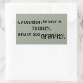 進化論は理論に過ぎない。重力みたいな感じ。 長方形シール (バッグ)