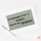 進化論は理論に過ぎない。重力みたいな感じ。 長方形シール (封筒)