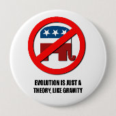 進化論は重力と同じ理論だ 缶バッジ (正面)