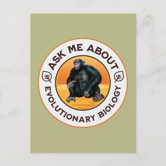 進化論頼学生物学についての私Chimpanzee Ape ポストカード (正面)