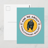 進化論頼学生物学についての私Chimpanzee Ape ポストカード (正面/裏面)