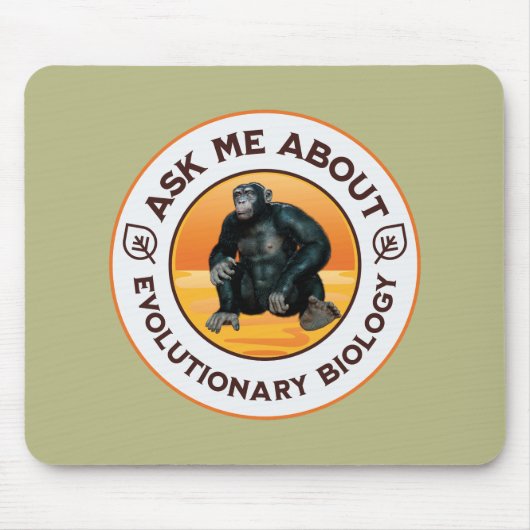 進化論頼学生物学についての私Chimpanzee Ape マウスパッド (正面)