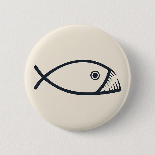 進化魚 缶バッジ (正面)