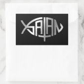 進化 – サタン+ 長方形シール (バッグ)