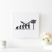 進化/停滞 スクエア壁時計 (ホーム)