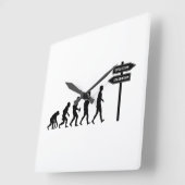 進化/停滞 スクエア壁時計 (傾斜)