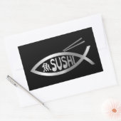 進化 – 寿司 長方形シール (封筒)