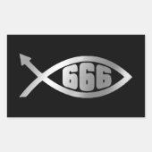 進化 – 666 長方形シール (正面)