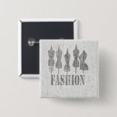 進展される流行のヴィンテージの服の用紙を得て下さい 缶バッジ (正面&裏面)