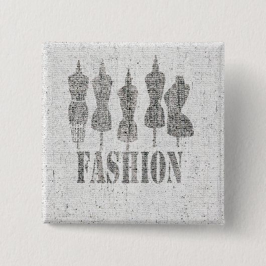 進展される流行のヴィンテージの服の用紙を得て下さい 缶バッジ (正面)