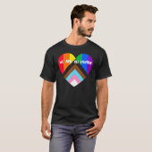 進捗プライドハート旗我々は全て人間である Tシャツ (正面フル)
