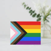 進捗プライドフラグのはがき ポストカード (スタンド正面)