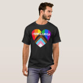進捗プライドフラグハート包含性変換 Tシャツ (正面フル)