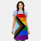 進捗プライドフラグ エプロン (着用した状態)