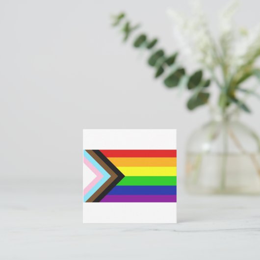 進捗プライドフラグ スクエア名刺 (スタンド正面)