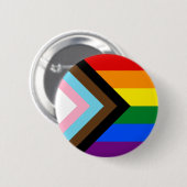 進捗プライドフラグ |プレーン |円 缶バッジ (正面&裏面)