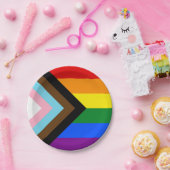 進捗プライドフラグ ペーパープレート (パーティー)