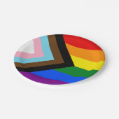 進捗プライドフラグ ペーパープレート (アングル)