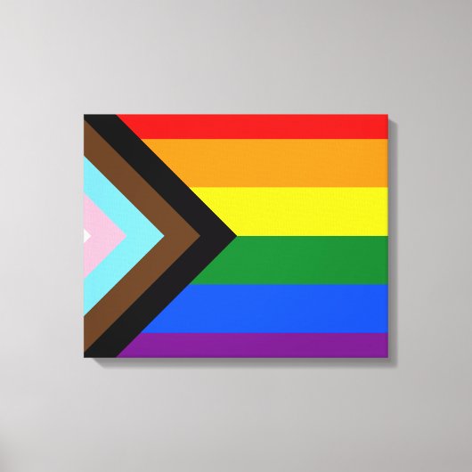 進捗プライドフラグLGBTQ+ キャンバスプリント (正面)