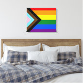 進捗プライドフラグLGBTQ+ キャンバスプリント (インサイチュ (寝室))