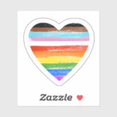 進捗プライド色彩の鮮やかハート シール (シート)