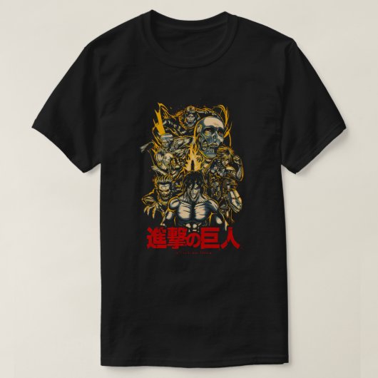 進撃の巨人コラージュアート Tシャツ (デザイン正面)
