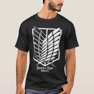 進撃の巨人 スカウトレギメント エンブレム レトロ Tシャツ