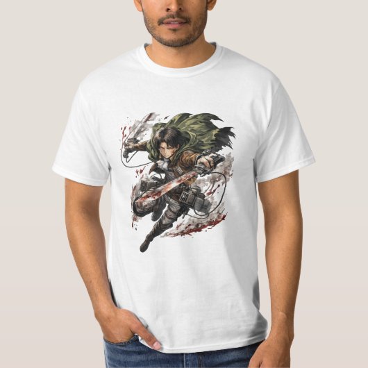 進撃の巨人 リヴァイ・アッカーマンTシャツ Tシャツ (正面)