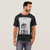 進撃の巨人 暗黒イラスト 線画 エレン Tシャツ (正面フル)