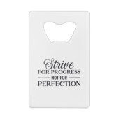 進歩ではなく完成を目指して努力するおもしろい文字 クレジットカード栓抜き (裏面)