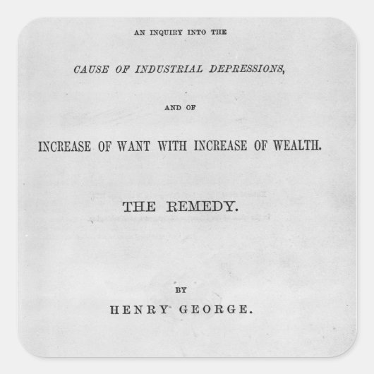 「進歩と貧困」のタイトルページ スクエアシール (正面)