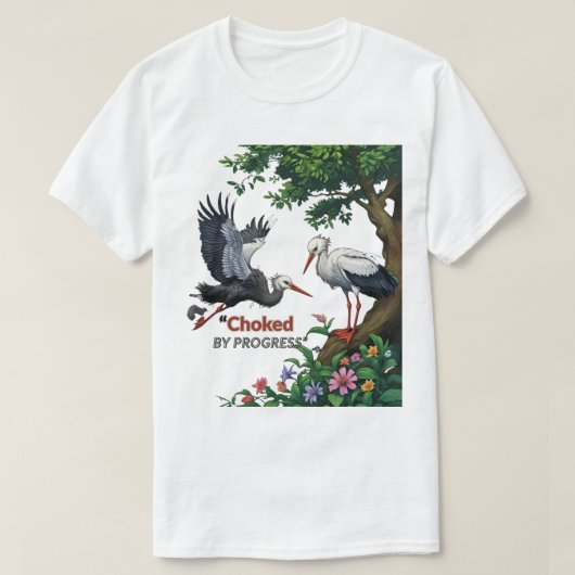 進歩に窒息 Tシャツ (デザイン正面)