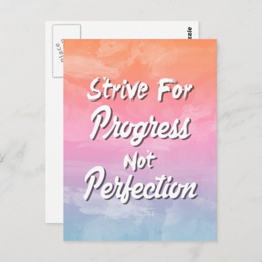進歩のための努力ではなく完成 – 引用文 ポストカード (正面/裏面)