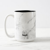 進歩のない完全さのマグ-大理石の背景 ツートーンマグカップ (左)