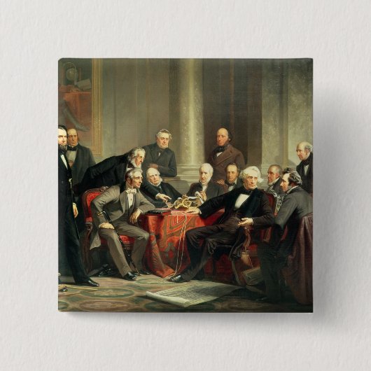 進歩の人 缶バッジ (正面)