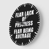 進歩の欠如を恐れ、平均を恐れやる気を起こさせる- ラージ壁時計 (傾斜)