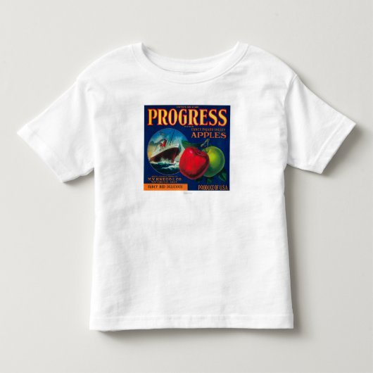 進歩のAppleの木枠LabelWatsonville、カリフォルニア トドラーTシャツ (正面)