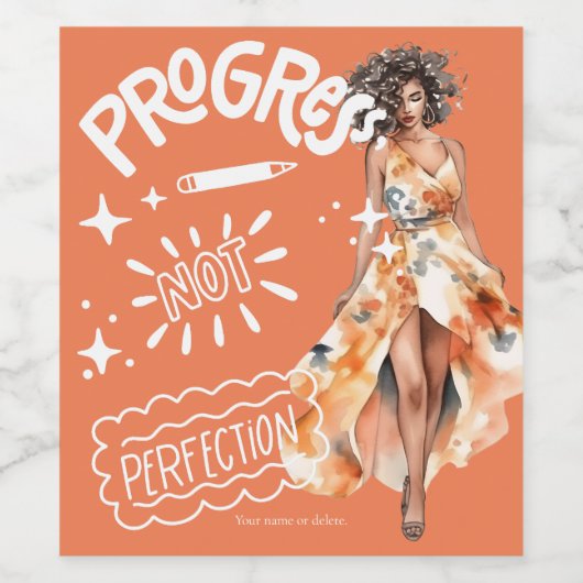 進歩は事務女エレガントの完成無し ワインラベル (シングルラベル)