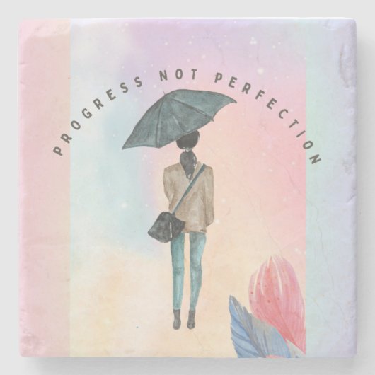 進歩は完全ではない ストーンコースター (正面)