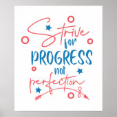 進歩を完璧ではないワードアートルームのために努力する ポスター (正面)