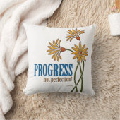 進歩完全さではなく! (回復引用文) クッション (ブランケット)