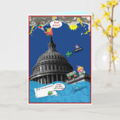 進歩論者のためのおもしろいな政治挨拶状 カード (黄色い花)