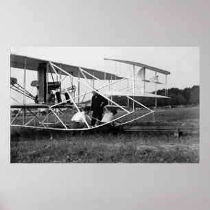 進水トラック1909年のライト兄弟の複葉機 ポスター