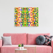 進熱狂する向カラフル抽象芸術 キャンバスプリント (インサイチュ (リビング))