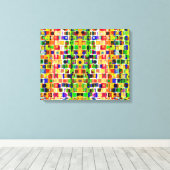 進熱狂する向カラフル抽象芸術 キャンバスプリント (インサイチュ (ウッドフロア))